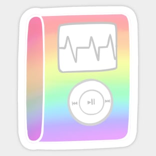 rainbow mp3 player Sticker